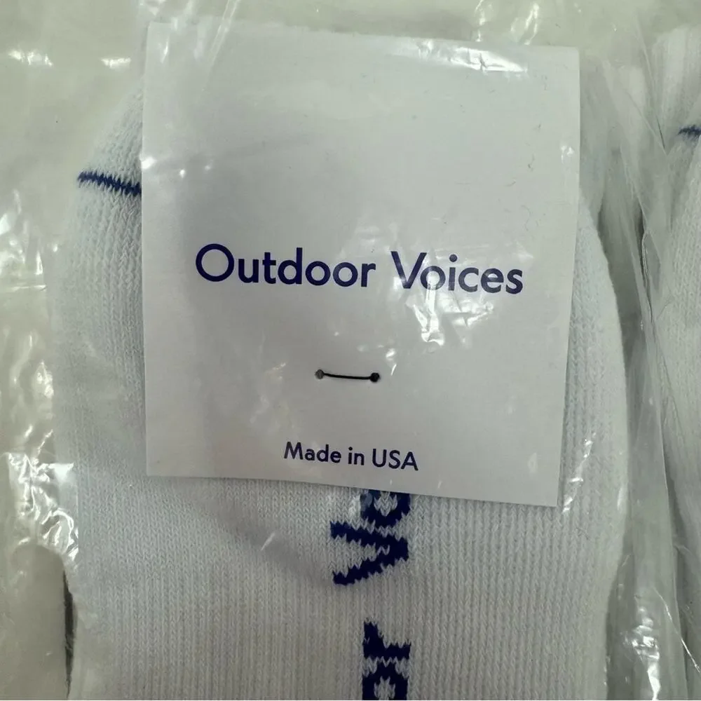 Outdoor Voices Graphic Crew Socks White Ying‎ Yang Size S M Women 7-9.5 Athletic